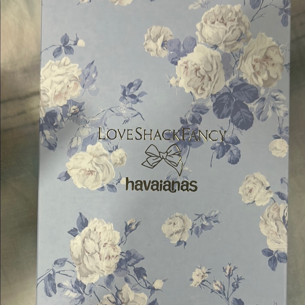 LoveShackFancy x Havaianas Blue Floral Flip Flops